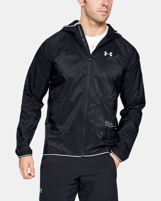Men's UA Qualifier Storm Packable Jacket, Black, pdpMainDesktop image number 0